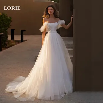 LORIE Princess vestuvinė suknelė A Line Off The Shoulder Bride Dresses Sweetheart Side Split Wedding Gowns 2023