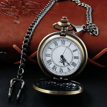Prabangus glotnus kišeninis laikrodis Retro Bronze vyriški romėniški skaitmenys Laikrodis Steampunk Fashion FOB kišeninis laikrodis CF1907