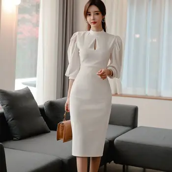 Profesionali biuro suknelė Moteriškas pavasario ruduo Naujas 2023 m. mados temperamentas Kokybė Slim Fit vidutinio ilgio apvyniojamas sijonas
