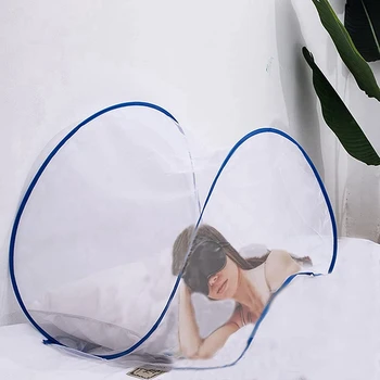 2X Nešiojamas tinklelis nuo uodų galvos sulankstomas -Kelioninis tinklelis nuo uodų be lovos įrengimas-vidutinio dydžio