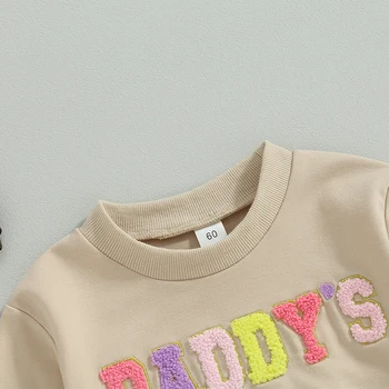 Daddy s Girl Sister Matching Clothing Baby Girl Sweatshirt Romper Embroidery Toddler Fall Winter Apranga