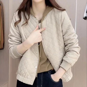 Moteriška striukė 2023 m. pavasario ruduo Vienspalvis laisvalaikio paltas ilgomis rankovėmis Naujos korėjiečių moteriškos sagos Trumpas beisbolo jakceto viršus
