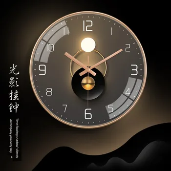 Šiuolaikinės mados šviesos ir šešėlių menas Nutildyti svetainę Sieninis laikrodis Pagrindinis kvarcas Kūrybinis paprastas ir lengvas Prabangus kišeninis laikrodis