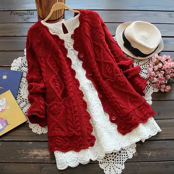 2024 Mada Moterys Pynimas Kietas megztinis Kašmyro megztinis Aukštos kokybės laisvalaikio elastingas džemperis Mergina Raudona Balta