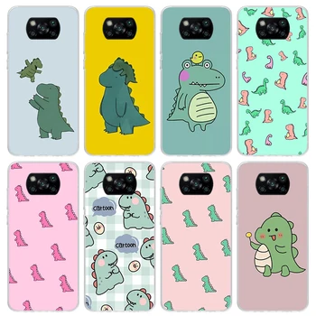 Cute Cartoon Dinosaur Baby Phone Case for Xiaomi Poco X5 X4 X3 Nfc M5S M4 M3 M2 F5 Pro F4 Gt F3 F2 F1 Silicone Shell Print Funda