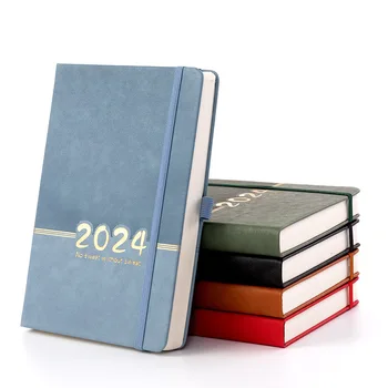2024 anglų kalba Suplanuokite šį 365 dienų vieną puslapį per dieną planas A5 planavimo priemonė Knyginis kompiuteris Atsargos Biuro kanceliarinės prekės