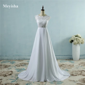 ZJ9058 Hot Sale Beach Crystal Chiffon vestuvinės suknelės 2023 Empire Beaded Bohemian Bridal Gowns Plus dydis