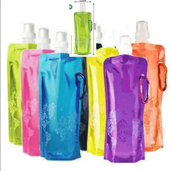 1Pc ekologiškų medžiagų puodeliai Krepšys sulankstomas plastikinis sulankstomas lauko sportinis nešiojamas vandens butelis Atsitiktinė spalva