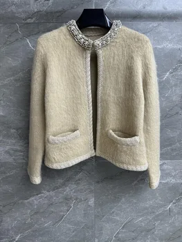 2023 Moteriški drabužiai megztinis mohera stora minkšta tekstūra Ruduo Žiema Nauja