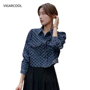 Slim Fit prancūziško stiliaus trumpas paltas Moteriškas pavasaris ir ruduo 2023 Naujas elegantiškas universalus korėjiečių priemiestinis mados atspaudas Džinsinis paltas
