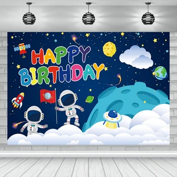 Žemės visata Fonas Kosminės planetos fotografija Fonas Erdvėlaivio reklamjuostė Astronautų gimtadienio vakarėlis 