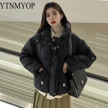 Winter Collection Solid Short Parka Bread Casual Loose Warm Jacket Coat Snow Preppy Style Clothing Down Coat S-2XL YTNMYOP