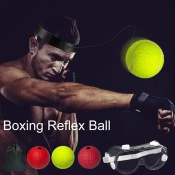 Bokso refleksinių kamuoliukų rinkinys Nešiojamas greičio treniruočių štampavimo kamuolio rinkinys su elastingu galvos juostos reakcijos treniruokliu pagerina reakciją