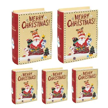 5PCS Kalėdinių dovanų dėžutės Kalėdų senelio popierinis dovanų pakavimas Dekoratyvinės dėžutės Kalėdoms Saldainiams Dovanų knygos Žaislai Sausainiai namams