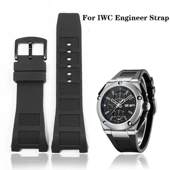 Guminių laikrodžių priedų juosta, skirta IWC Iw376505 Iw323601 Inžinierius Vandeniui atsparūs prakaitui atsparūs įgaubti vyriški silikoniniai dirželiai 30 * 16mm