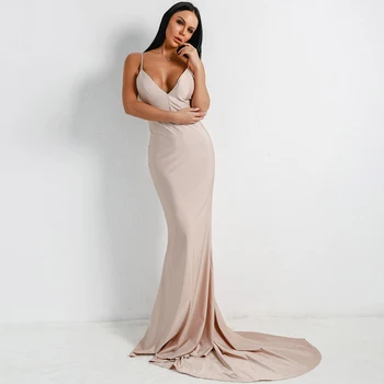 Nauja elegantiška undinės grindų ilgio vakarinė suknelė, seksuali aukšto plyšio vakarinė suknelė, nebrangios vakarinės suknelės prom suknelei 201