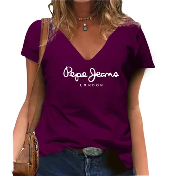 Moteriški marškinėliai Fashion Street trumpomis rankovėmis Viršugalviai Laisvi oversized marškiniai
