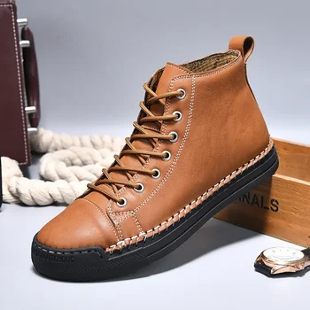Vyriški Martino batai Odiniai batai Prabangus prekės ženklo dizainas Rick Ankle Boot Motociklo batai Nauji madingi kaubojų platformos batai