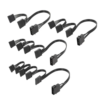Big 4pin to 2/3/4/5 15Pin Power Extension Cable IDE Transfer to Power Adapter Cable Drop Shipping