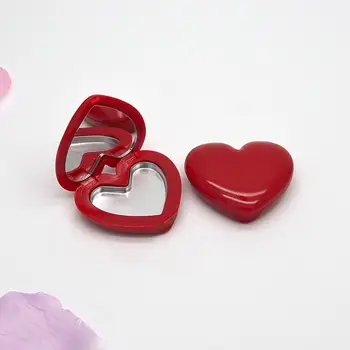Love Love Heart Shape Empty Eyeshadow Case Rouge lūpų dažų dėžutė Pigmento paletė Pakartotinai užpildomas pagrindo makiažo dozatorius su padėklu