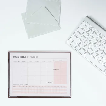 Calendar Scatchbook Schedule Planner Notepad for Planning Desk Scrapbook Monthly Daily PVC Desktop Scapbook