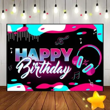 Muzika Neoninis žaidimas Pasirinktinis gimtadienio fonas Fonas Vakarėlio fotografija Fonas Rokenrolas Kūdikių dušas Dekoravimo baras Nuotraukų stilius