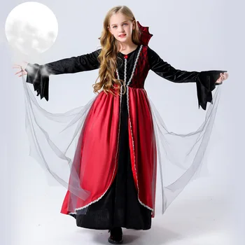 Halloween Cosplay Vampire Kids Retro Court Maskaradiniai kostiumai