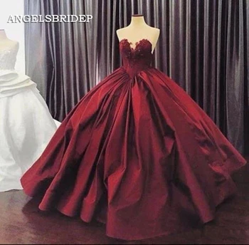 ANGELSBRIDEP Burgundy Ball Gown Quinceanera Dresses Sweetheart Applique Vestidos De 15 Anos Princess Birthday Party Hot Sale