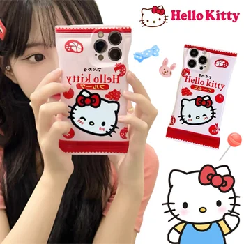 Sanrio Hello Kitty kūrybinis sausainių krepšio dėklas, skirtas iPhone 11 12 13 14 Pro Promax X XR XS Max 7 8 Plus smūgiams atsparaus dangtelio dovana