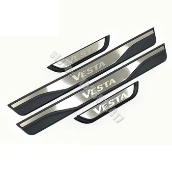 For Lada Vesta SW Cross Concept 2015-2018 2019 Door Slenksčio įbrėžimo plokštės apsaugos pedalo apsaugos dangtelio apdaila Automobilio stiliaus aksesuarai