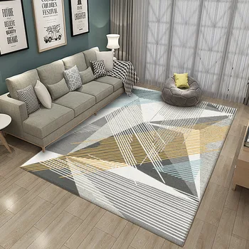 Trumpi kilimai svetainei Geometrinis miegamasis kilimas Sofa Kavos staliukas Kilimėliai Kūrybinis studijų kambarys Grindų kilimėlis Šiaurės šalių kilimėlis