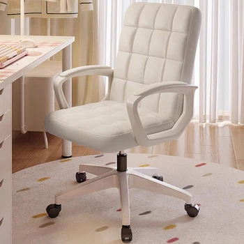 Baltas miegamasis Mergaitė Biuro kėdė Pagrindinis Tuštybė Šiaurės kirpėjas Modernus fotelio dizainas Grožis Laisvalaikis Chaise De Bureau Biuro reikmenys