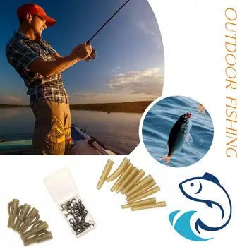 1set karpių žvejybos įrenginys plastikiniai saugos švino spaustukai uodegos guminis kūgis nuo susipainiojimo rankovės greito keitimo pasukamas įrenginys Žvejybos įrenginio rinkinys