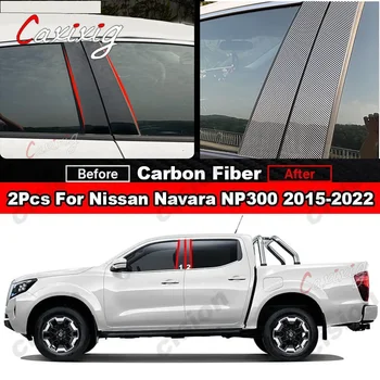 skirta Nissan Navara NP300 2015-2022 4x šoninių automobilio durų lango stulpų stulpai Dangtelio apdaila Veidrodžio efektas Blizgus juodas PC medžiagos lipdukas