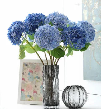 58cm Gražios šilko dirbtinės gėlės Hortenzijos puokštė namų vakarėliui Vestuvių svetainės dekoravimo priedai