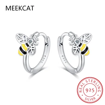 100% 925 svarų sterlingų sidabro lankelio auskarų auskarų sagtys Korėjietiški saldūs bičių auskarai moterims Vestuvių vakarėlio papuošalų dovana 2023 m