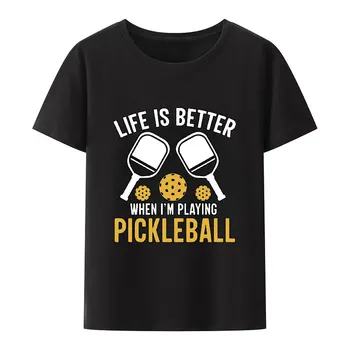 Pickleball Sport Vyrų TShirt Funny Dink To Win Bang For Fun Pickleball marškinėliai Medvilniniai vyriški marškinėliai Design Tops Tees Cute Casual