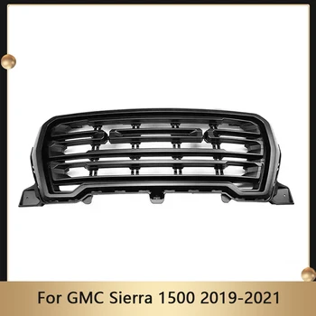 Priekinės viršutinės grotelės Buferio tinklelio gaubto grotelės Matinė juoda GMC Sierra 1500 2019-2021 Apsauginis tinklelis Automobilių lenktynių grotelių priedai