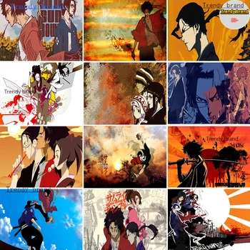 Japonijos anime personažas Samurajų drobės tapybos menas Šiaurės šalių plakatai ir spaudiniai Sieniniai paveikslėliai svetainės dekoravimui Berėmis