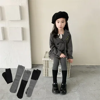 1 Pora Paprastumas Vaikų škvalas mergaitėms Korėjiečių mada Kelio aukšta kojinė vaikams Pavasario rudens antblauzdžiai Kojinės Mokyklinė kojinė