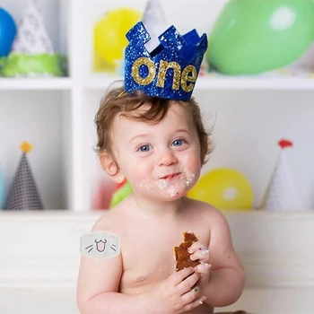 Skaitmeninis kūdikis Vaikų gimtadienio karūna Gimtadienio kepurė Naujagimio vakarėlio dekoracijos Mados dovanos