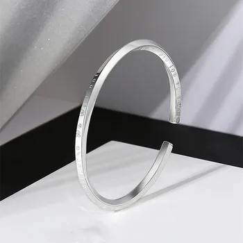Sterling Silver Color Irregualar Mobius Charm Bangle apyrankės moterims Hand Chain Link Orignal Fashion Jewelry