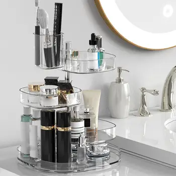 Makeup Organizer Kosmetikos laikymo dėklas Reguliuojamo aukščio lentynos indas