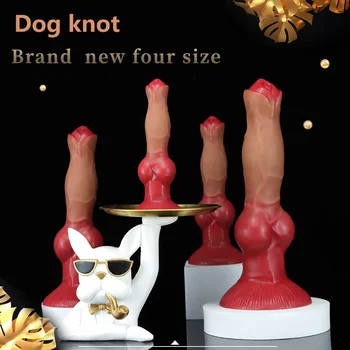 Naujas silikoninis šuo Dildo realus šuns mazgas varpos siurbtukas didelis užpakalio kištukas vyrų prostatos masažuoklis Masturbacijos sekso įrankis suaugusiems 18