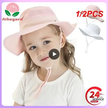 1/2PCS Summer Baby Sun Hat Baby Sun Hat for and Boys Outdoor Neck Ear Cover Anti UV Kids Beach Caps Bucket 0-8 Years