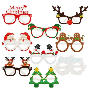 9vnt Kalėdiniai akiniai vaikams Kalėdų senis Kalėdų senio eglutės raštas Foto būdelės rekvizitai Kalėdinio vakarėlio dekoracijos Priedai