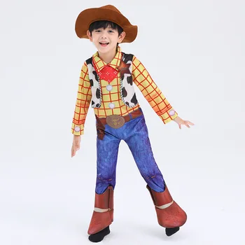 Anime Children Boy Toy Story Cosplay kostiumai Helovino vakarėlio drabužiams Vaikams 104-140cm ūgio kosminiai kaubojų kostiumai