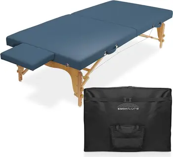 Salonitūros nešiojamas kineziterapijos masažo stalas - žemo iki žemės tempimo gydymo kilimėlio platforma - mėlyna