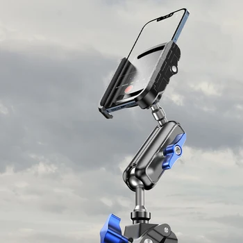 Universalus 360° pasukamas motociklo vairo laikiklis mobiliojo telefono laikikliui, skirtam 