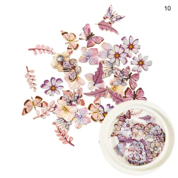 3D Nails Art Flower Animal Mixed Dried Flowers for Nail Small Daisy Butterfly Nail Art